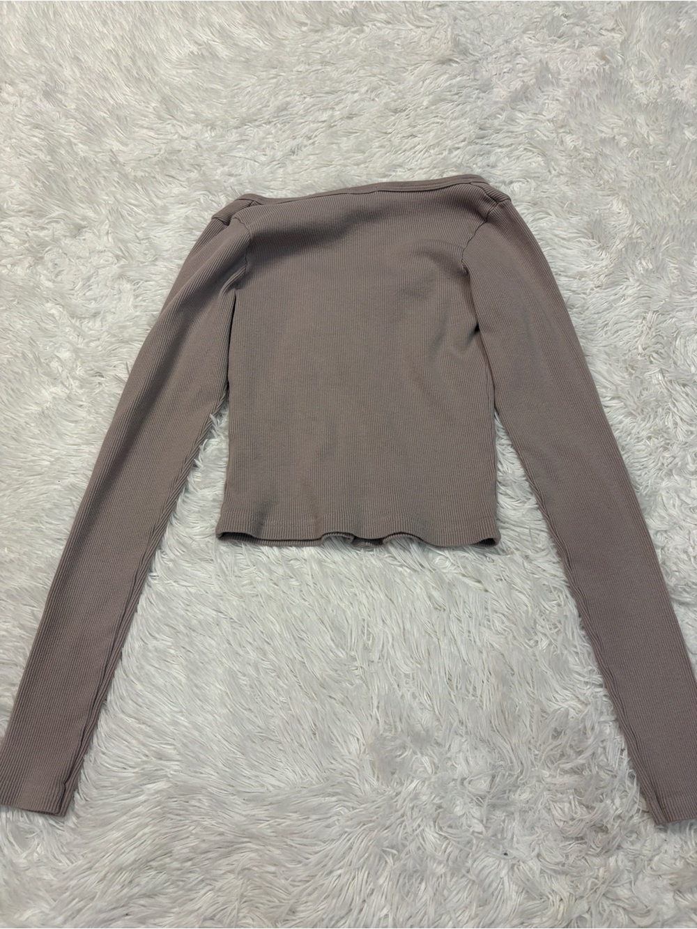 Brandy Melville Grey/Purple Long Sleeve Button Down Top - Picture 4 of 4